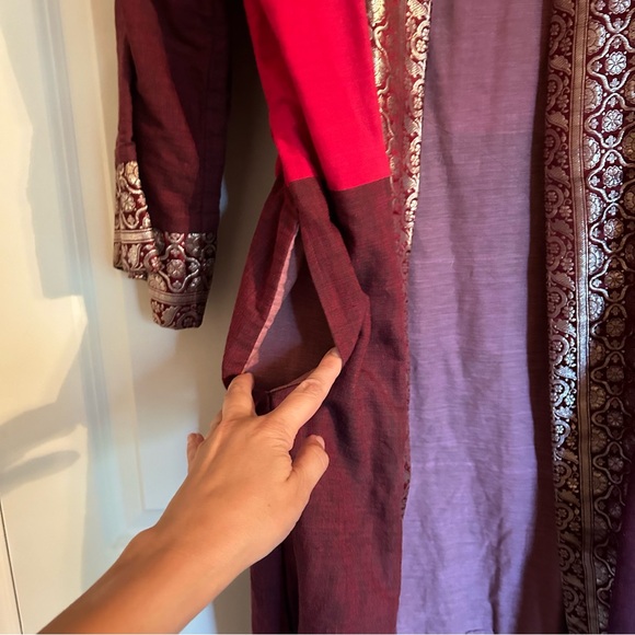 Silk Triangle Kimono Robe Reversible size Small - Picture 5 of 11